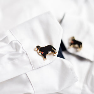 Bernese Mountain Dog Enamel Cufflinks - Wedding Gift for Groom - Father's Day Gift